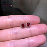 DR-FLVVS紅寶石耳釘18.K鴿血女橢圓形耳環(huán)銀鍍黃l金色色鑲鉆耳 18K鴿血紅寶石耳釘【橢圓形】 曬單實拍圖