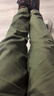 花花公子（PLAYBOY）休閑褲男款春夏季工裝褲子男士寬松直筒男裝褲 軍綠 XL 曬單實拍圖