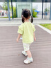 幼歌（YOUGE）嬰幼兒夏季卡通印花短袖T恤休閑寬松短褲女寶寶套裝 綠色（上衣）（66-90肩開(kāi)扣） 90 cm 曬單實(shí)拍圖