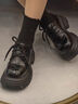 奧古獅登（Agsdon）小皮鞋女夏季新款英倫風(fēng)系帶粗跟單鞋女復古女鞋 P551176 黑色 37 曬單實(shí)拍圖