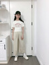 優(yōu)優(yōu)1點(diǎn)（Yoyo one）女童夏季套裝2025新款洋氣時髦大童夏裝韓版兒童山本褲短袖兩件套 18485卡其色+9937米白色 160 160cm 曬單實(shí)拍圖