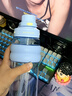 特美刻（TOMIC）運動(dòng)水杯大容量塑料杯男士女士耐高溫Tritan吸管杯生日新年禮物 藍820ml 曬單實(shí)拍圖