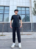 安踏（ANTA）運動(dòng)套裝男士夏季冰絲短袖t恤跑步速干長(cháng)褲健身衣服男父親節禮物 黑/黑 L 適合120-140斤 曬單實(shí)拍圖