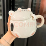 佩覺(jué)卡通陶瓷杯帶蓋馬克杯可愛(ài)呆萌貓創(chuàng  )意陶瓷超萌水杯辦公室家用SN91 白色#可愛(ài)款 杯+貓蓋+貓爪勺 曬單實(shí)拍圖