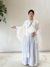 原創(chuàng  )正品【扶?！课簳x漢服白色男女同款春夏繡花古風(fēng)仙氣飄逸套裝 全套（大袖衫里衣外衣裙子護腕） XL 曬單實(shí)拍圖