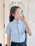 特洛曼免燙白色襯衫女短袖夏季薄款彈力職業(yè)工裝氣質(zhì)正裝娃娃領(lǐng)襯衣 曬單實拍圖