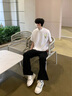 LEESRTROI夏季短袖t恤男2025新款重磅潮牌百搭寬松半袖夏天上衣服情侶裝T恤 珍珠白 XL 約140-160斤可穿 曬單實(shí)拍圖