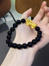 金萊緣黃金貔貅手鏈男士款999足金招財轉(zhuǎn)運珠皮丘手串送爸爸父親節(jié)禮物 8mm黑曜石【招財納?！考s1.5g 曬單實拍圖