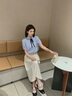 璇醇公務(wù)l員面試正裝裙子套裝雪紡短袖襯衫女夏季新款小個(gè)子通勤穿搭 白色襯衫+黑色半身裙 L 建議106-122斤 曬單實(shí)拍圖