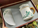 鳳陶凰（FENG TAO  HUANG）故宮文創(chuàng)茶杯陶瓷個(gè)人辦公水杯茶水分離個(gè)人專用國風(fēng)中秋定制刻字 素?zé)k公杯-千里江山 200mL(含)-400mL(含) 曬單實(shí)拍圖