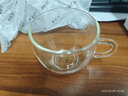 美斯尼 玻璃杯子小茶杯品茗杯功夫茶杯玻璃茶具帶把手加厚耐熱主人杯 130ml 圓升品杯 曬單實(shí)拍圖