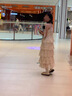 格邏恩（GELUOEN）蝴蝶結綁帶碎花吊帶連衣裙女2025夏季新款甜美顯瘦小個(gè)子蛋糕裙子 杏花色 均碼 【可備注碼數】 曬單實(shí)拍圖