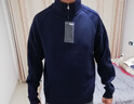 布先生拉鏈半高領防風衛(wèi)衣春秋簡約印花加厚長袖t恤BT12163 深海藍 L (175) 曬單實拍圖