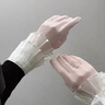 朗琦威尊防曬手套女冰絲薄款戶(hù)外露指觸屏防滑電動(dòng)車(chē)騎行手套夏天禮物 XUE防曬粉色 均碼 曬單實(shí)拍圖
