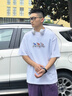 卡賓（CABBEEN）【索羅娜涼感】男裝 手繪彩色數碼印花T恤2025夏季短袖上衣 漂白色02 XL /180/52 曬單實(shí)拍圖