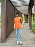 AQUASCUTUM/雅格獅丹2025春夏男士時(shí)尚休閑圓領(lǐng)短袖T恤 陽(yáng)光橙 XL 曬單實(shí)拍圖