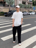 卡爾美（KELME）運動褲男2025春夏新款針織寬松直筒長褲收口棉質(zhì)休閑衛(wèi)褲子 烏黑色 【寬松平口】 L 曬單實拍圖