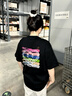 查爾斯桃心 潮牌T恤男女同款油畫(huà)愛(ài)心純棉學(xué)生情侶裝打底衫短袖 黑色 S  曬單實(shí)拍圖