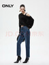 ONLY2025秋季新款設計感修身顯瘦直筒褲九分褲牛仔褲女|125149018 J34 390洗水牛仔藍 S S標準褲長(cháng) 曬單實(shí)拍圖