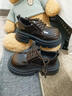 達芙妮厚底樂(lè )福鞋2025春季新款鏡面擦色小皮鞋綁帶英倫風(fēng)JK學(xué)院風(fēng)牛津鞋 棕色 36 曬單實(shí)拍圖