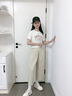 優(yōu)優(yōu)1點(diǎn)（Yoyo one）女童夏季套裝2025新款洋氣時髦大童夏裝韓版兒童山本褲短袖兩件套 18485卡其色+9937米白色 160 160cm 曬單實(shí)拍圖