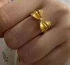中國(guó)黃金CHINA GOLD在逃公主黃金戒指女足金戒子七夕情人節(jié)禮物送女友老婆生日實(shí)用 足金蝴蝶結(jié)戒指-13-14# 曬單實(shí)拍圖