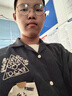 馬登工裝 美式休閑保齡球襯衫男寬松古巴領外套桃皮絨磨毛長袖襯衣 深藍 L 曬單實拍圖
