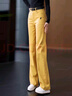 定原刺繡小馬窄版牛仔闊腿褲女2025春秋新款高腰顯瘦休閑百搭直筒褲子 姜黃色【 長(cháng)褲 贈腰帶】 M /27【推薦95-105斤】 曬單實(shí)拍圖
