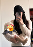 OAK FAMILY初生嬰兒胎帽兒童寶寶帽子新生兒囟門帽春秋四季兔耳帽 奶白 0~18個(gè)月 38cm（建議0~6個(gè)月） 曬單實(shí)拍圖