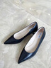 NINE WEST/玖熙高跟鞋女春秋季新款舒適通勤羊皮拼接工作鞋單鞋女鞋 黑色 34 (220mm) 曬單實拍圖