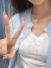浪莎（LangSha）春季韓版打底上衣v領(lǐng)純欲蕾絲邊帶胸墊肩帶可調(diào)節(jié)內(nèi)搭吊帶背心女 杏色 XL 曬單實拍圖