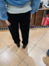 納維凱爾意大利小帆船女士針織褲春季松緊腰黑色休閑褲金絲絨通勤褲子 黑 XL 曬單實(shí)拍圖