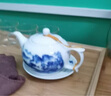 九樓閣景德鎮(zhèn)青花高白釉中彩陶瓷小茶壺 功夫茶具單壺 手抓壺小號帶過濾 纏枝蓮 320ml 泡沫包裝 曬單實(shí)拍圖