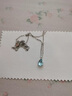 GIOIO925純銀項鏈女藍色水晶水滴天空藍海洋之心吊墜鎖骨鏈 水滴項鏈 曬單實(shí)拍圖
