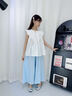 優(yōu)優(yōu)1點(diǎn)（Yoyo one）女童闊腿褲兒童2025新款夏季薄款裙褲大童夏裝女孩褲子套裝褲裙夏 2170藍色 【冰絲·褲裙】 120 120cm 曬單實(shí)拍圖