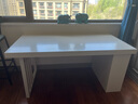 格魯比客廳實(shí)木大板書(shū)桌去客廳化家用雙人辦公學(xué)習寫(xiě)字桌會(huì )議長(cháng)條工作臺 白色#書(shū)桌 160cm*80cm*75cm【桌面厚6.5cm】 曬單實(shí)拍圖
