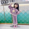 G.DUCKKIDS小黃鴨童裝女童春裝洋氣套裝兒童衛(wèi)衣可愛兩件套寶寶春秋季衣服 紫色套裝 100 (建議90-98cm 2-3周歲） 曬單實拍圖