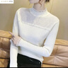 愛(ài)葵茵2025秋冬季新款打底衫女毛衣半高領(lǐng)修身蕾絲內搭針織衫上衣打底衣 杏色 S 80-90斤 曬單實(shí)拍圖