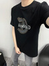 卡賓【燙鉆印花】涼感高級短袖T恤男裝圓領(lǐng)上衣男 煤黑色01 XL/180/52 曬單實拍圖