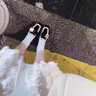凱利 蕾莉（KELLY REILL）品牌拼色單鞋女法式復古2025年春季新款方頭小皮鞋中跟粗跟樂(lè )福鞋 黑色 34 曬單實(shí)拍圖