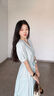 lagogo系帶V領顯瘦連衣裙女拉谷谷2025夏季新款清新氣質(zhì)長款裙子 淺綠色 L 曬單實拍圖
