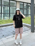 卡賓（CABBEEN）【重磅純棉】男裝 高街美式短袖T恤2025夏季新款潮牌時(shí)尚潮流 煤黑色01 M /170/48 曬單實(shí)拍圖
