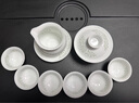 泱青韻茶具整套手工鏤空玲瓏瓷功夫茶具套裝家用陶瓷蓋碗茶杯簡約茶壺 【雪玉玲瓏?yán)p枝】蓋碗 8件 曬單實(shí)拍圖