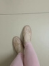 花九卿不漏腳趾頭的拖鞋包頭水晶塑料夏涼拖透氣居家坡跟低跟家用 淺金色 40 數偏小 曬單實(shí)拍圖