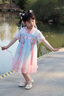 班喜迪漢服女童連衣裙夏裝小女孩公主裙寶寶周歲禮服兒童裙子夏季中國風(fēng) 粉色 110 曬單實(shí)拍圖