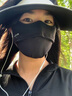 北極絨防曬口罩女冰絲遮陽(yáng)防紫外線(xiàn)口罩護眼角修飾臉型戶(hù)外透氣面罩面紗黑色【Black】 曬單實(shí)拍圖