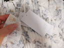 菲妮迪（FINITY）【新春】雪紡衫2025春季新款簡約印花七分袖上衣女 米花色 L 曬單實拍圖