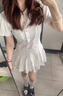 億梵莎裙子女夏季2025新款白色連衣裙夏天女學(xué)生初戀學(xué)院風(fēng)襯衫百褶短裙 白色 均碼 【可備注碼數】 曬單實(shí)拍圖