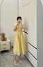 自巧小個(gè)子無(wú)袖通勤襯衫連衣裙女2025夏季新款收腰顯瘦中長(cháng)裙子 奶酪黃 S （3碼） 曬單實(shí)拍圖
