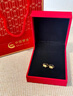 中國黃金（CHINA GOLD）黃金耳飾足金小蠻腰耳環(huán)輕奢高級感耳圈七夕情人節(jié)生日禮物送老婆 足金小蠻腰耳環(huán)-約0.55g【贈品牌禮盒】 曬單實拍圖